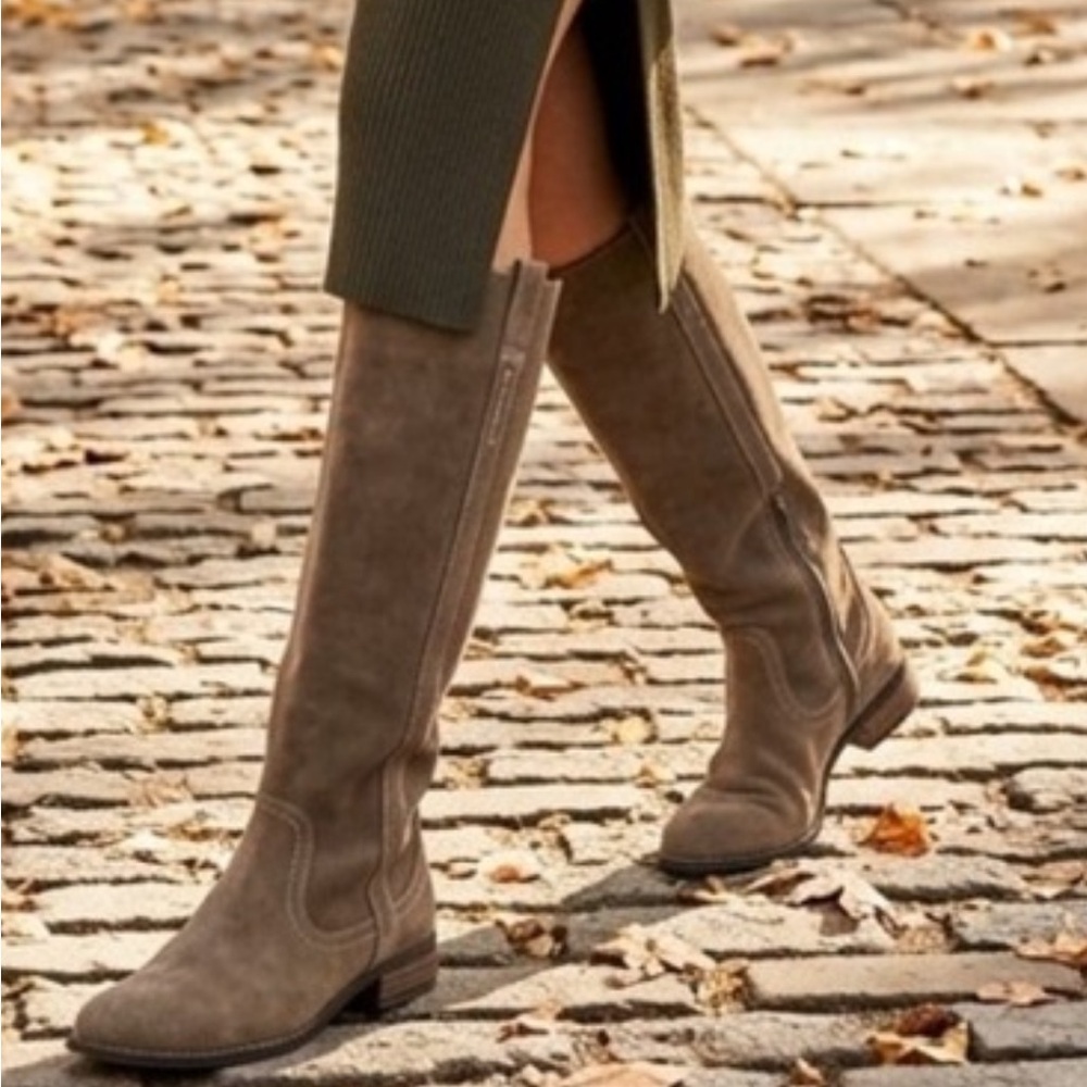 Very Volatile Womens Suede Riding Boots Tan Neutral Brown 8 Taupe